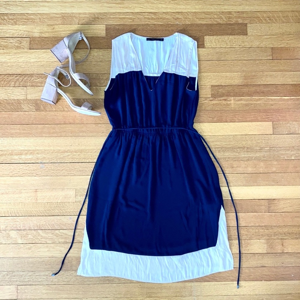 Zara Navy & Cream Dress